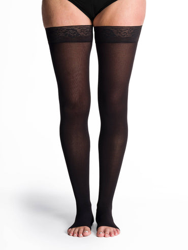 Sigvaris Soft Opaque (anciennement 840 Soft Opaque) Cuissardes pour femmes 30-40 mmHg - Bout ouvert