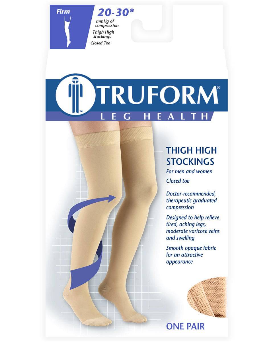 Second Skin Classic Medical Closed Toe Thigh High Stockings 20-30 mmHg