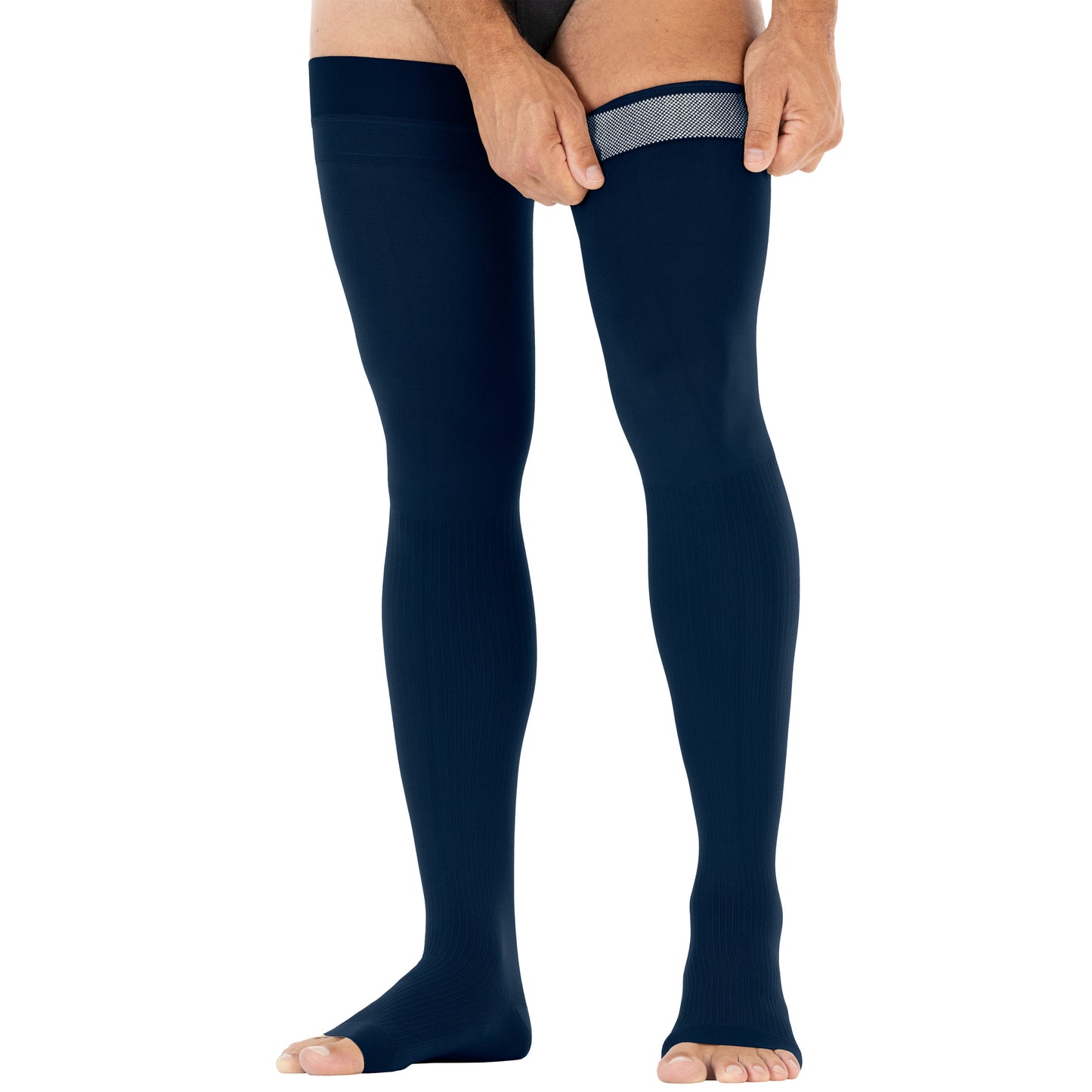 Jobst for Men Open Toe Thigh High 20-30 mmHg w/ Dot Band