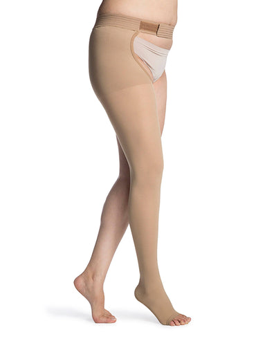 Sigvaris Opaque (Formerly 860 Select Comfort) Women's Thigh High w/ Waist Attachment 20-30mmHg-Open Toe