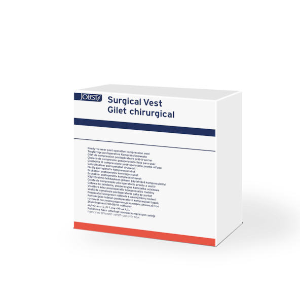 Box of surgical vest with JOBST branding on a white backgroun