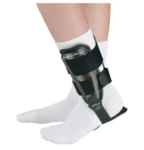 FLEXLITE SPORT ARTICULATING HINGED ANKLE BRACE BLACK Large- Clearance