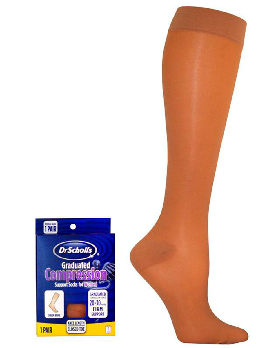 Dr. Scholl's Premier Sheer 20-30 mmHg Kniestrümpfe mit geschlossener Zehenpartie für Damen, Ausverkauf