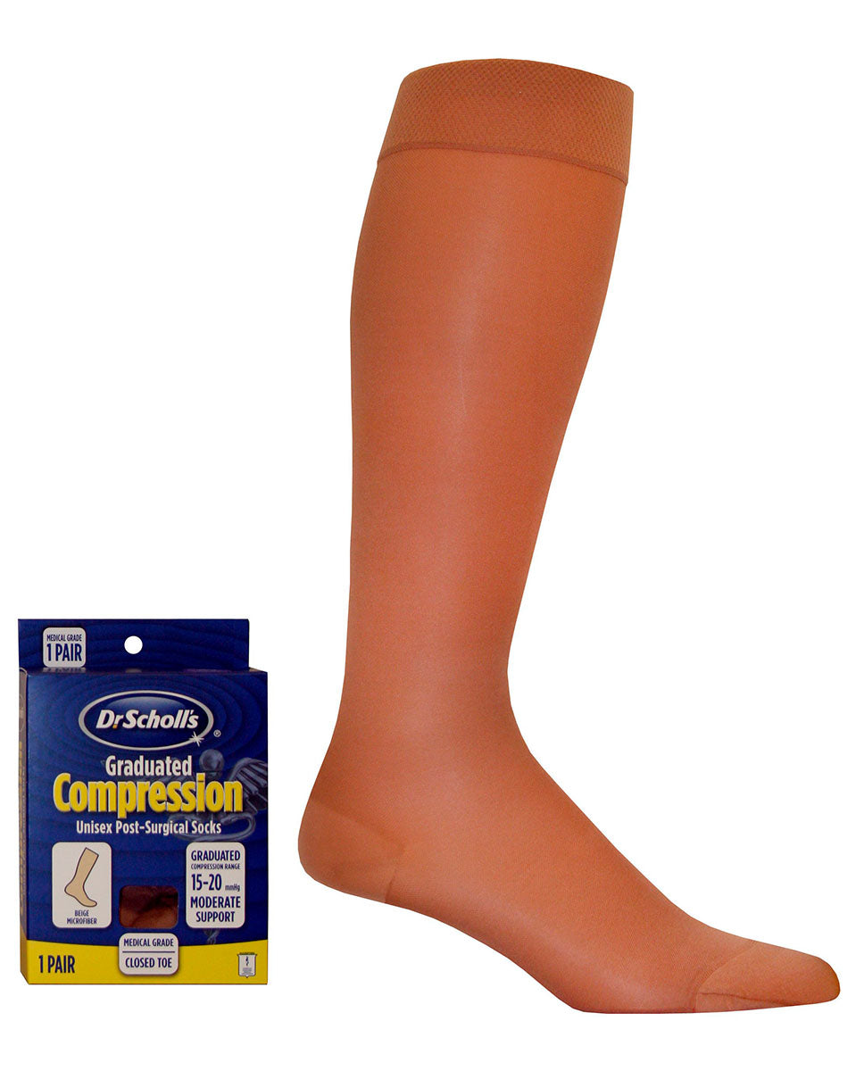 Dr. Scholl's Unisex Surgical Weight Microfiber 15-20 mmHg Closed Toe Knee Highs | Clearance (Final Sale)