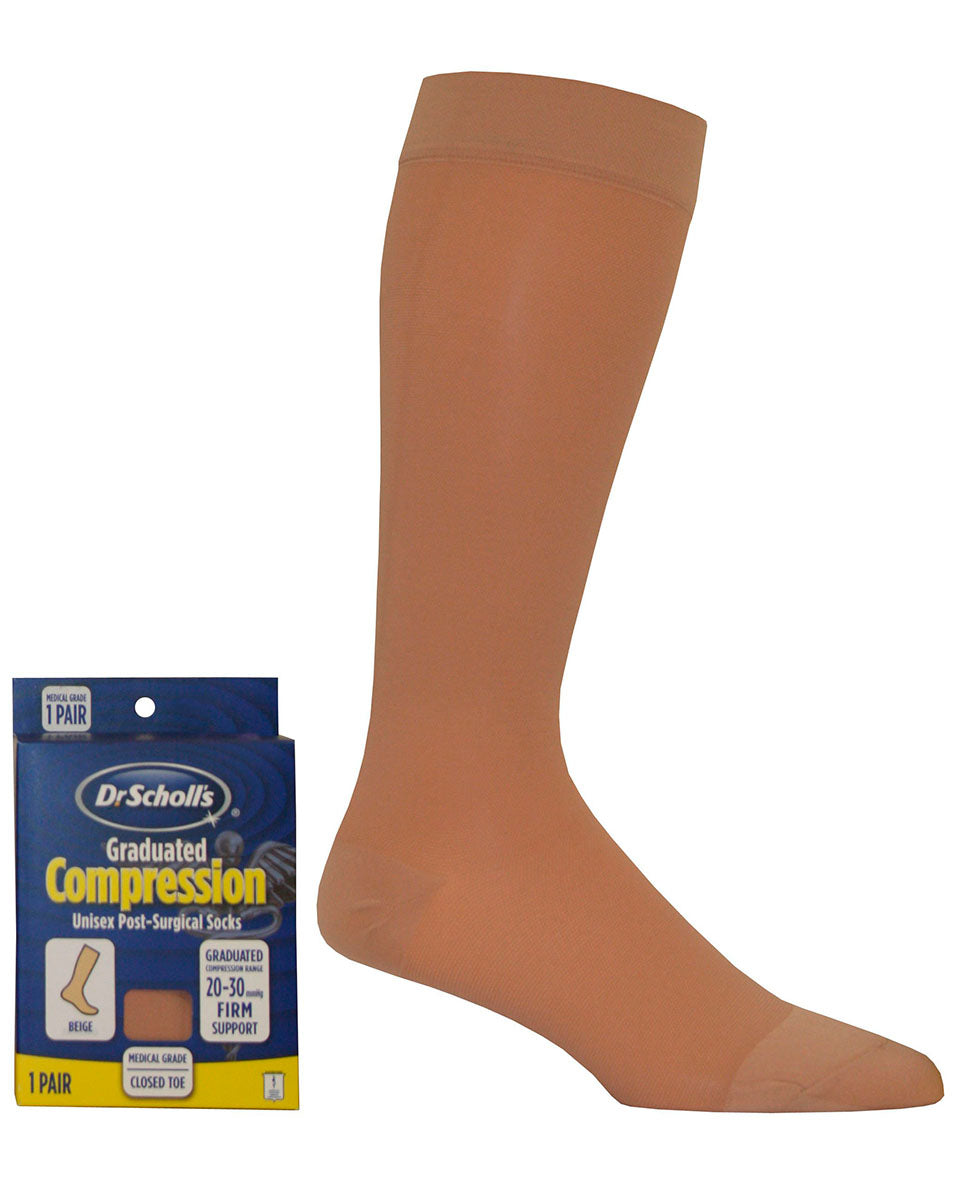 Dr. Scholl's Unisex Surgical Weight Microfiber 20-30 mmHg Closed Toe Knee Highs, | Clearance (Final Sale)