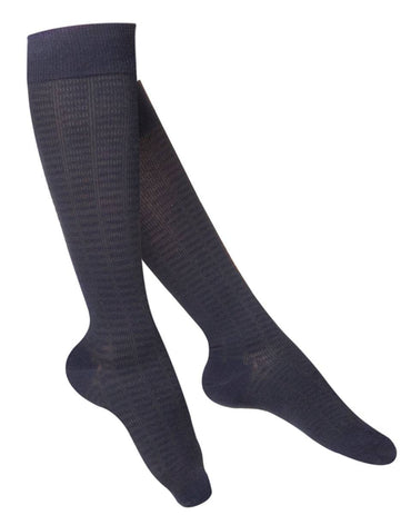 Touch Ladies' Fine Checkered Pattern Knee Highs 15-20 mmHg | Clearance (Final Sale)