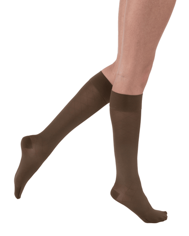 Jobst Ultrasheer Kniestrümpfe mit geschlossener Spitze und Rautenmuster, 15–20 mmHg