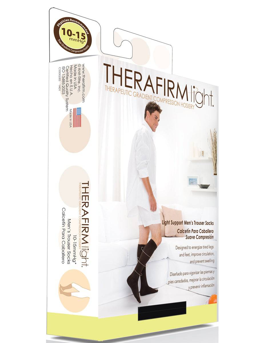 Therafirm Light gerippte Stützstrümpfe für Herren, 10–15 mmHg