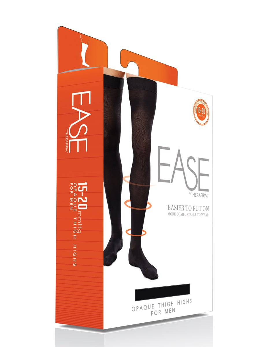 Therafirm Ease Blickdichter Strumpf für Herren, geschlossene Zehenpartie, Oberschenkelhoch, 15–20 mmHg