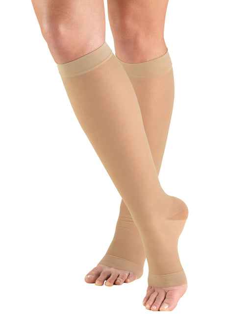 TRUFORM Women's Opaque Knee High Open Toe 15-20