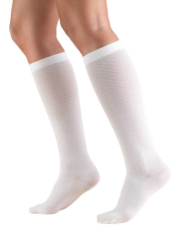 TRUFORM Damen-Hosensocken aus Rautenstrick, 15–20 mmHg