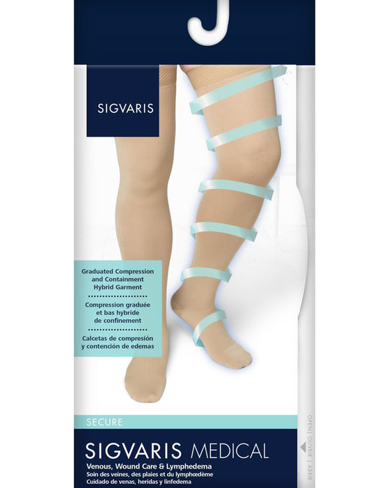 Sigvaris 550 Secure Men's Closed Toe Thigh High w/ Silicone Band 40-50 mmHg - 554N
