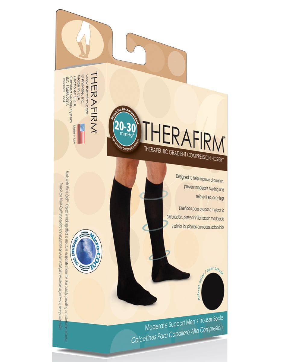 Therafirm Herren Kniestrümpfe 20-30 mmHg, gerippt