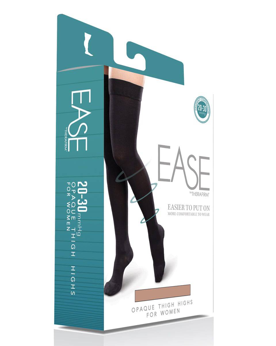 Therafirm Ease Blickdichter Strumpf mit geschlossener Spitze für Damen, schenkelhoch, 20–30 mmHg