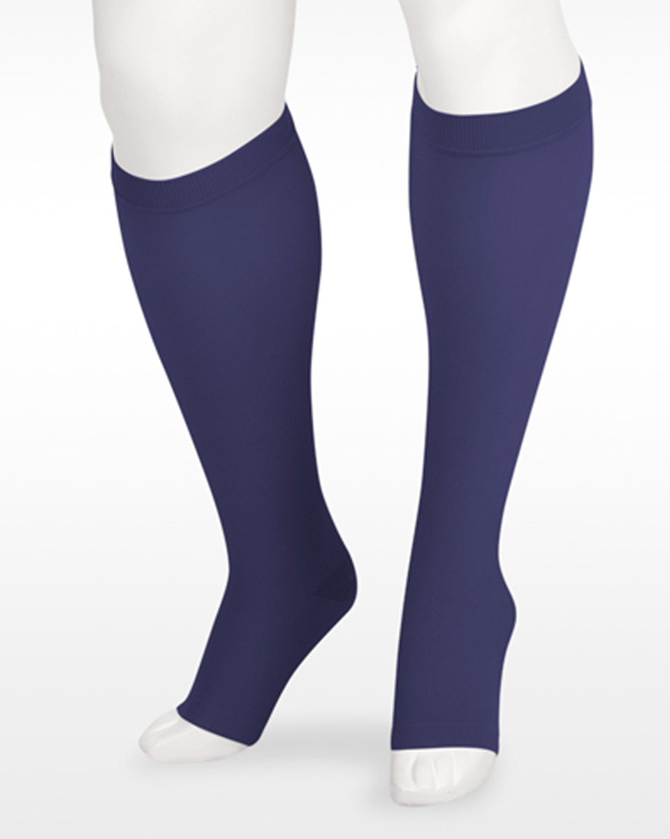 Juzo Soft 2001 OPEN TOE Knee Highs w/ Silicone Top Band 20-30 mmHg | Clearance (Final Sale)