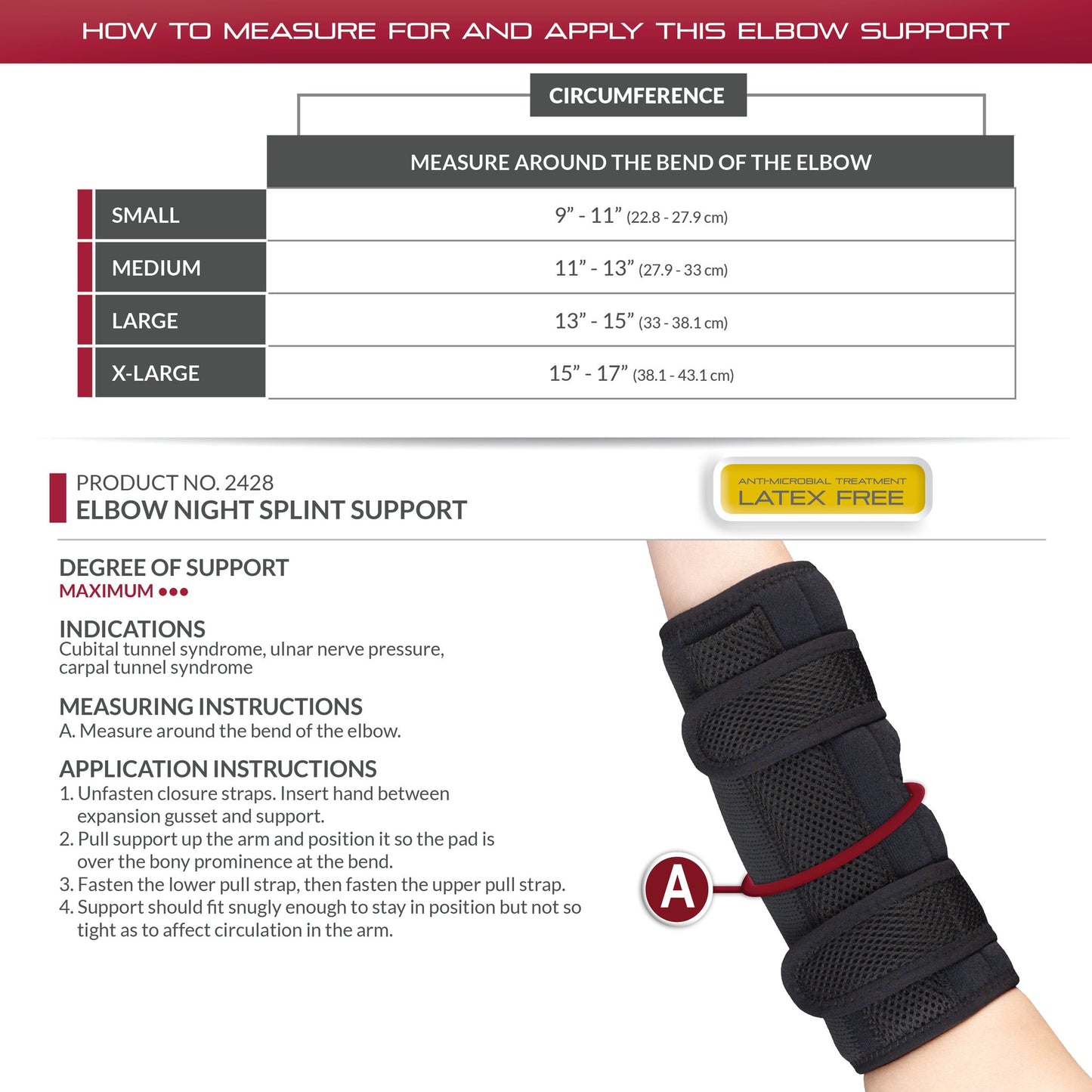 OTC ELBOW NIGHT SPLINT SUPPORT - 2428