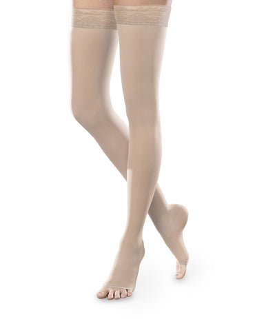 Therafirm Sheer Ease Women's OPEN TOE Thigh High Stockings 30-40mmHg | Clearance (Final Sale)