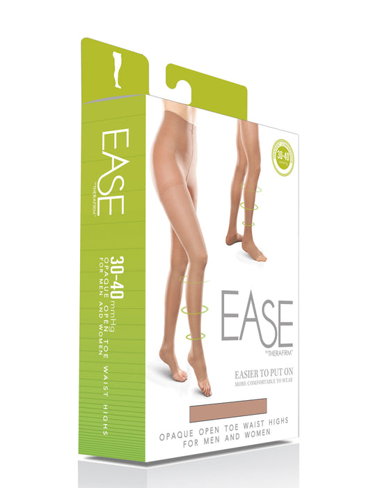 Therafirm Ease Opaque Unisex Open Toe Pantyhose 30-40 mmHg