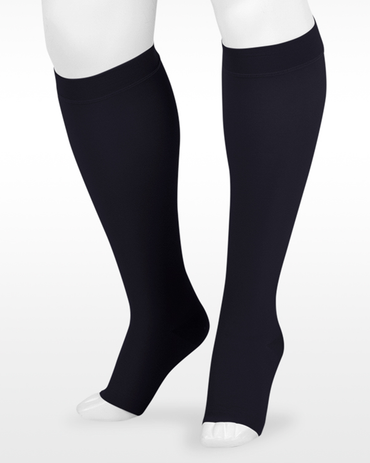 Juzo Dynamic OPEN TOE 30-40 mmHg Kniestrümpfe mit 5 cm Silikonabschlussband