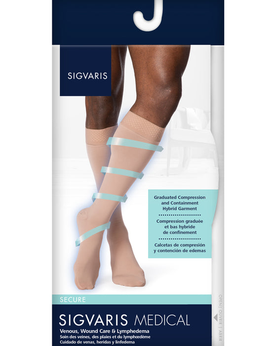 Sigvaris 550 Secure Men's Closed Toe Knee High w/ Silicone Band 40-50 mmHg - 554C