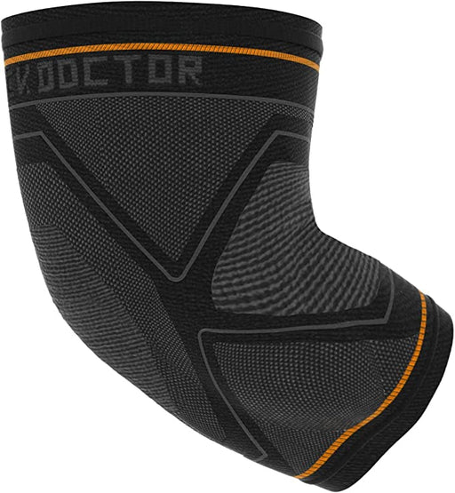 Shock Doctor 2028 Compression Knit Elbow Sleeve with Gel Support, Black/Grey, Large