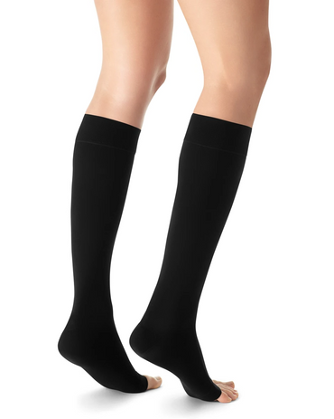 Jobst Opaque Maternity Zigzag Silicone Band OPEN TOE 20-30 mmHg Knee High