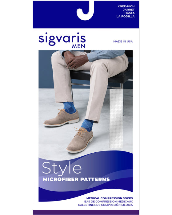 Sigvaris Microfiber Shades Mini-Stripe Men's Closed Toe Knee Highs 20-30 mmHg - 832C