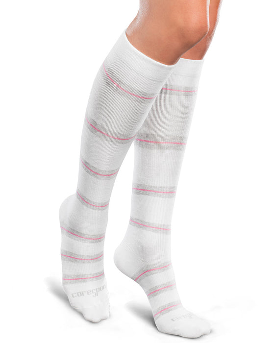 Therafirm Patterned Core-Spun Thin Line Socks for Men & Women 10-15mmHg