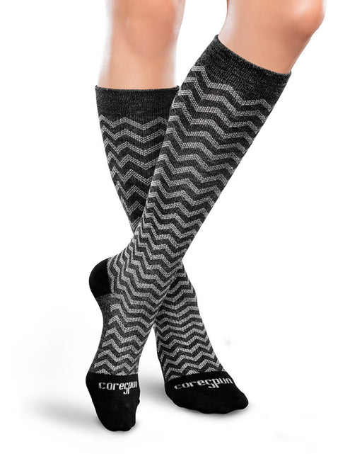 Therafirm Patterned Core-Spun Merger Socks for Men & Women 20-30mmHg