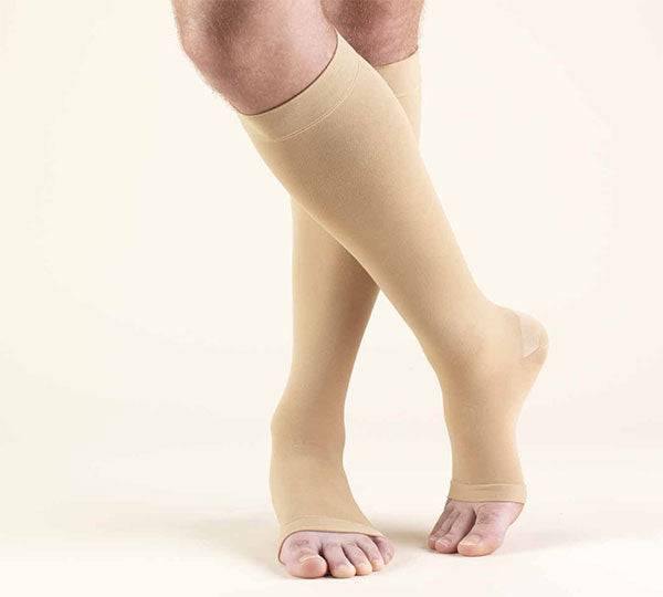 SECOND SKIN Surgical Grade OPEN TOE 30-40 mmHg Knee High Support Stockings