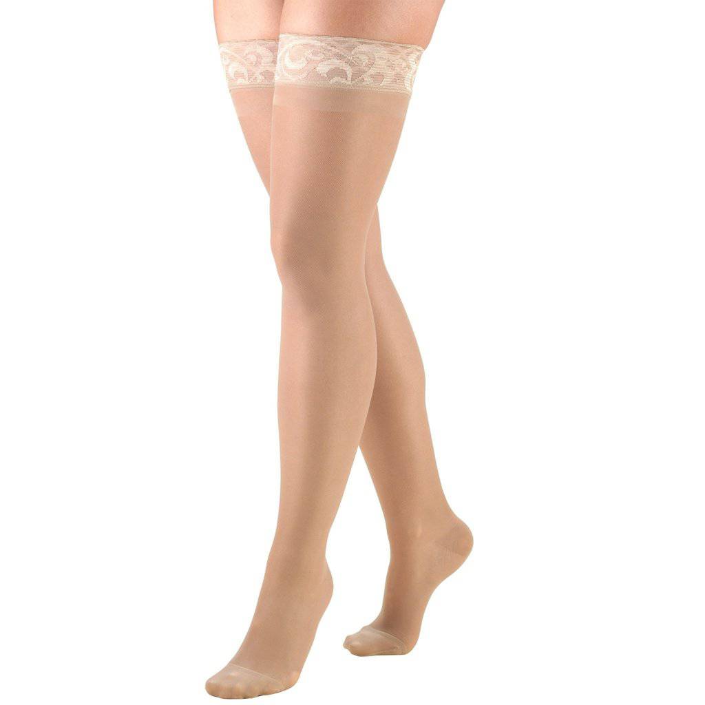 SECOND SKIN Women's Sheer 15-20 mmHg Thigh High Support Stockings