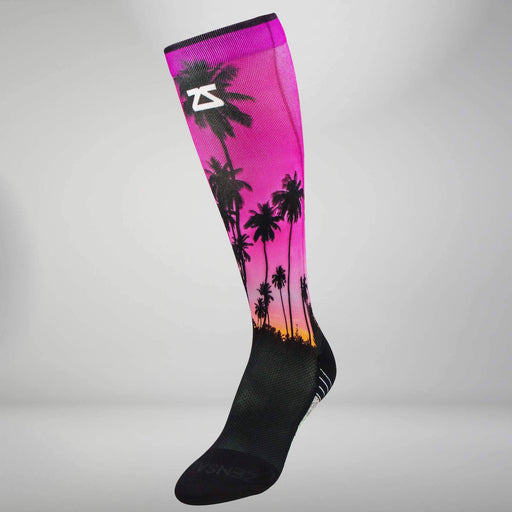 Zensah Tropical Palm Trees Compression Socks (Knee-High)