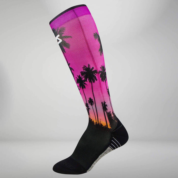 Zensah Tropical Palm Trees Compression Socks (Knee-High)