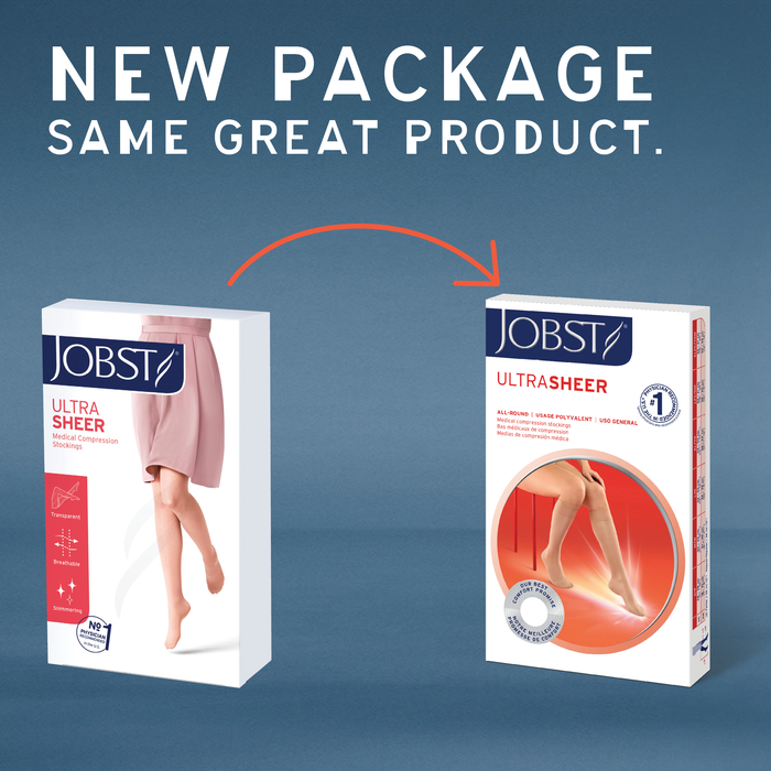 Jobst Blickdichte, schenkelhohe Strümpfe mit offener Spitze, extra fester Stützkraft, 30–40 mmHg