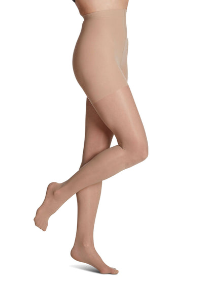Honey knee-high socks with navy tops on a white background