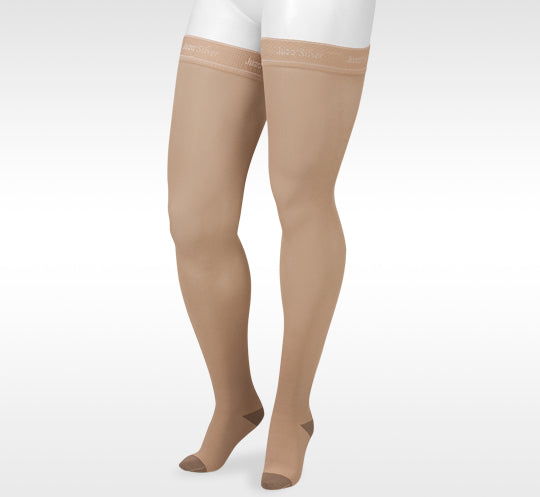Juzo Soft Silver Closed Toe Thigh High 30-40 mmHg w/ 3.5cm Silicone Top Band