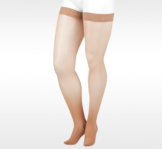 Juzo Sheer Closed Toe Thigh High 15-20 mmHg w/ 3.5cm Silicone Top Band