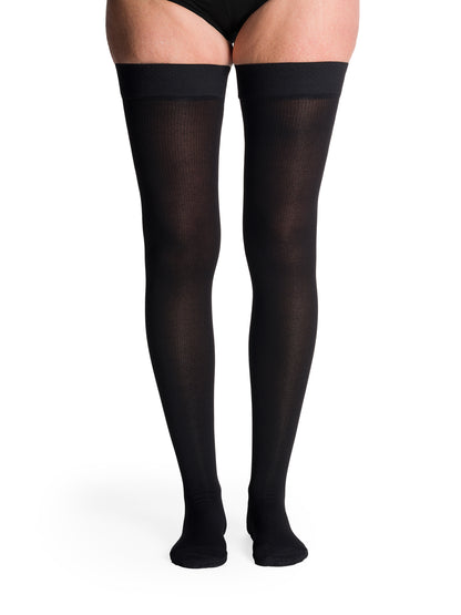 Black knee-high socks on a white background