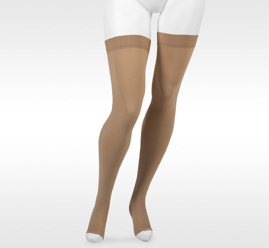 Juzo Move Open Toe Thigh High 30-40 mmHg w/ 3.5cm Silicone Top Band