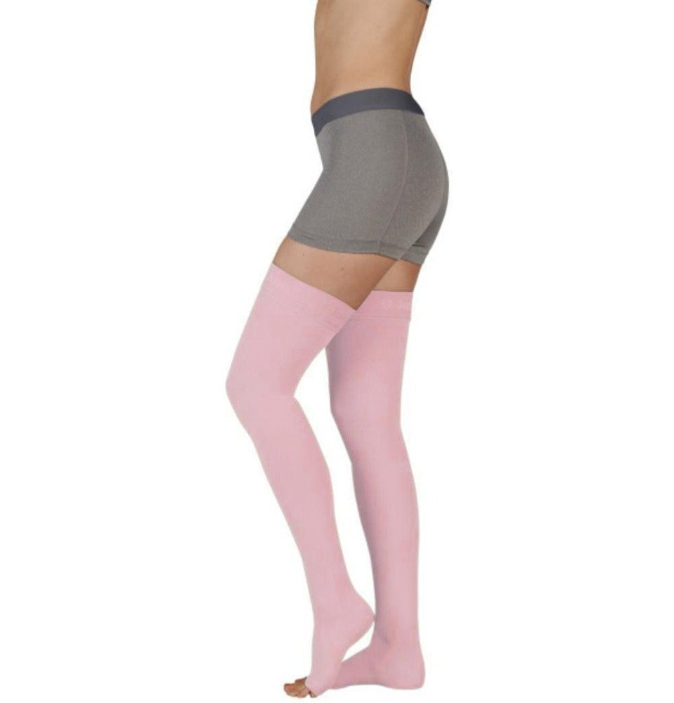 Juzo 3512 AG Dynamic Open Toe Thigh Highs w/ Silicone Top Band 30-40 mmHg | Clearance (Final Sale)