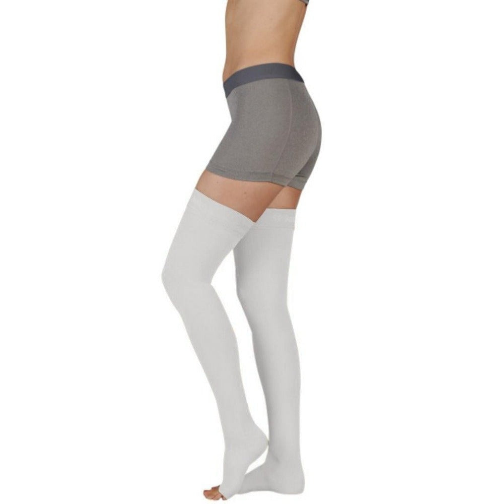 Juzo 3512 AG Dynamic Open Toe Thigh Highs w/ Silicone Top Band 30-40 mmHg | Clearance (Final Sale)