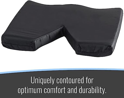 DMI Contoured Foam Coccyx Seat Cushion with Nylon Oxford Cover, 18 x 16 x 2 inches, - CLEARANCE