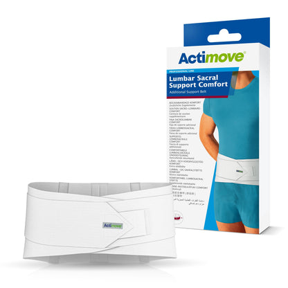 Actimove® Lumbar Sacral Support Comfort with Additional Support Belt White 10" | Clearance (Final Sale)