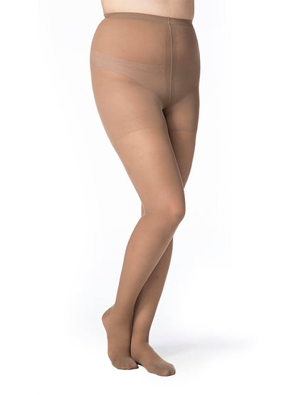 Cafe tights worn by a person on a white background
