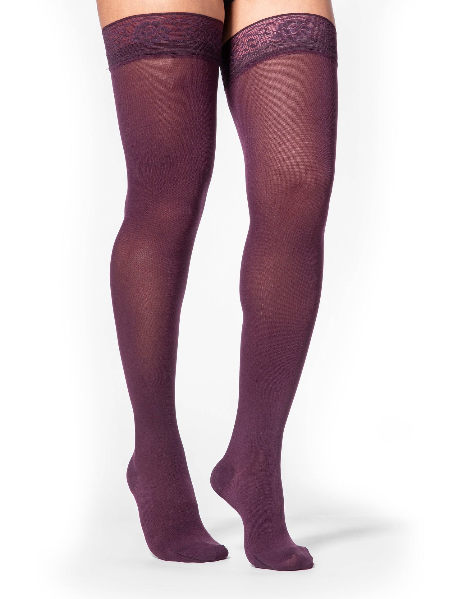 Sigvaris Soft Opaque (ehemals 840 Soft Opaque) Oberschenkelhohe Strumpfhose für Damen, 20–30 mmHg, geschlossene Zehenpartie