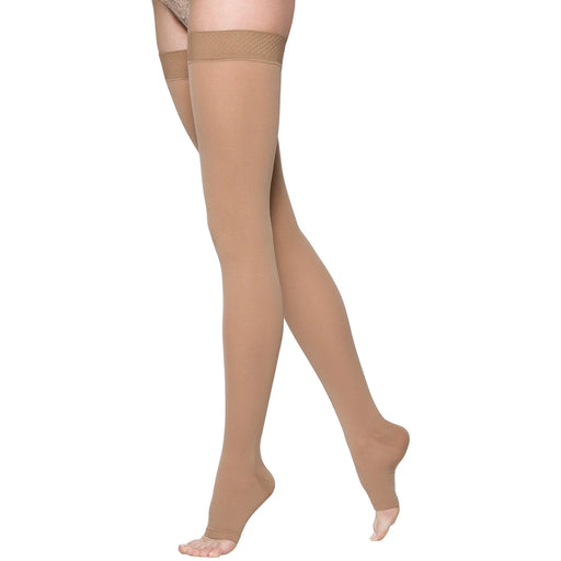Sigvaris 843N Soft Opaque Open Toe Thigh Highs 30-40 mmHg