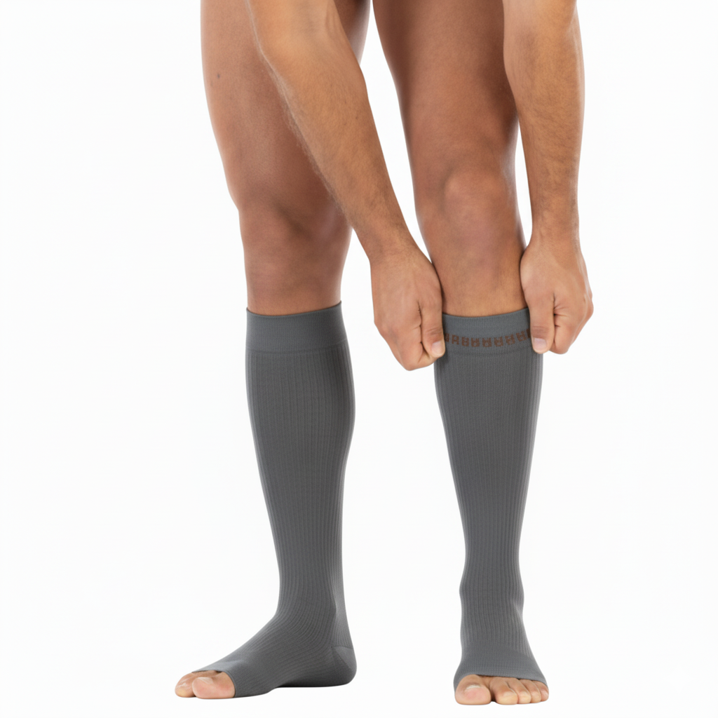 Jobst Herren-Kniestrümpfe mit offener Zehenpartie, 30–40 mmHg