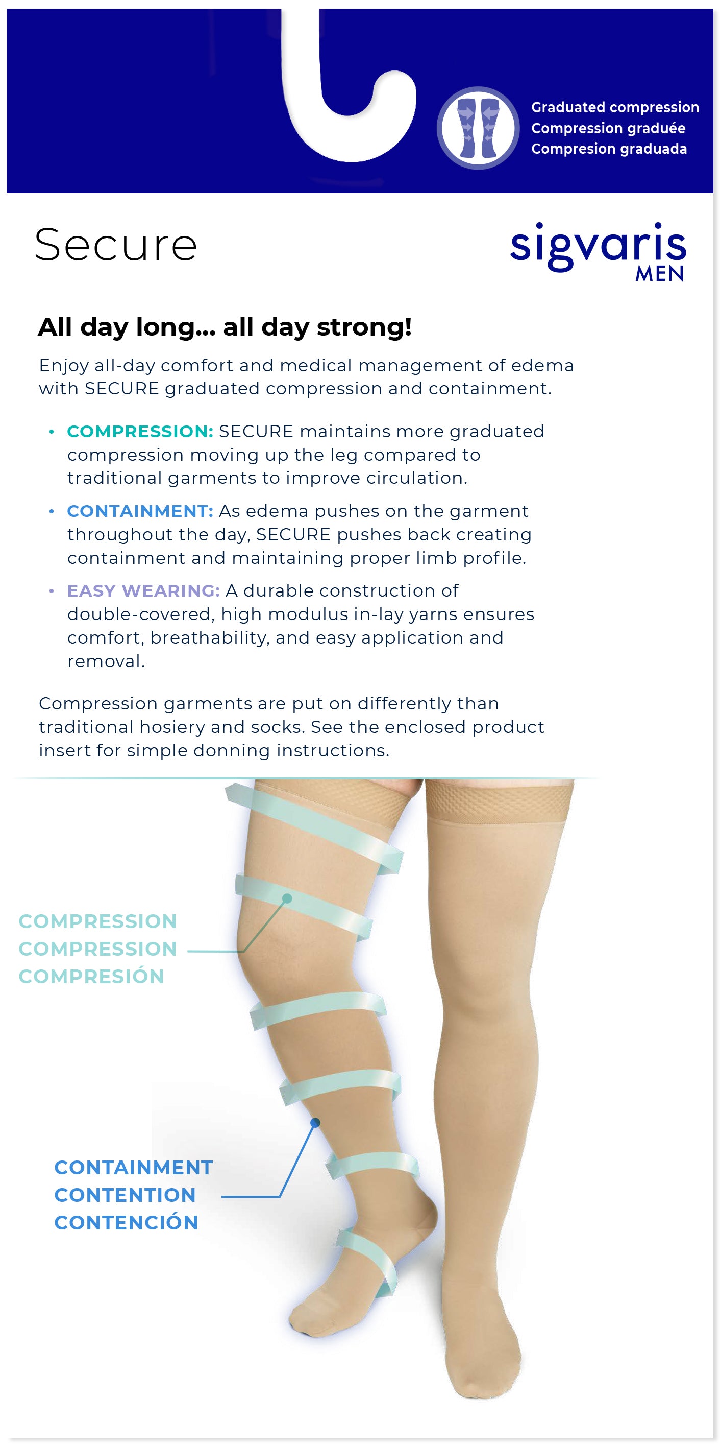 Sigvaris compression stockings with text on a white background