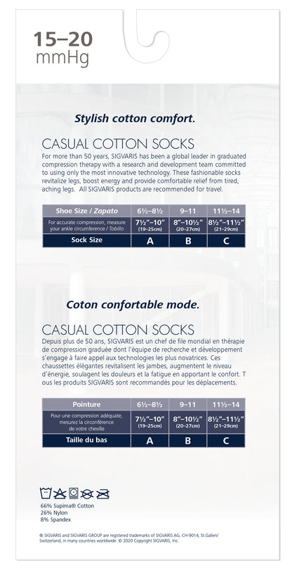 Sigvaris Casual Cotton Men's Knee High 15-20 mmHg