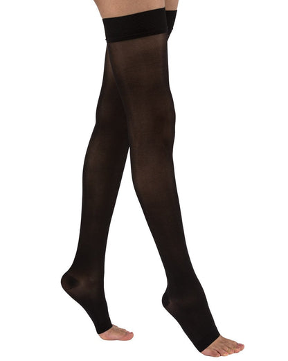 Juzo Basic 4411AG Thigh Highs Open toe w/ Silicone Border 20-30 mmHg | Clearance (Final Sale)